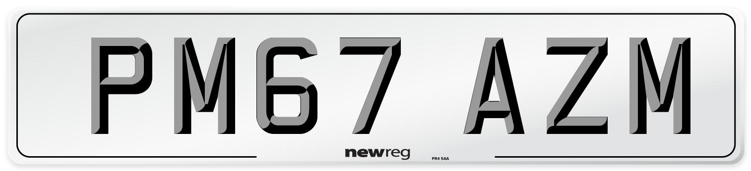 PM67 AZM Number Plate from New Reg